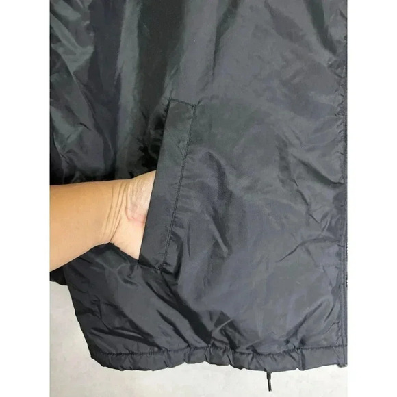 VTG TOMMY HILFIGER Mens Black Nylon Jacket Fleece Lined Medium Spellout Y2k READ - Picture 12 of 15